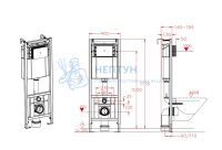 Инсталляция 400 мм для унитаза с клавишей хром D&K DI8140116