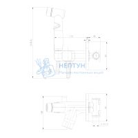 Смеситель Lemark Solo LM7165BL с гигиеническим душем, встраиваемый