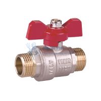 Кран шаровый прямой 1/2" нар./нар. ручка-бабочка Vieir VR105-03