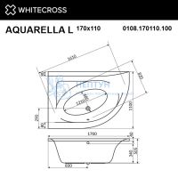 Акриловая ванна Whitecross Aquarella 170x110 асимметричная 0108.170110.100.SMART.CR хром