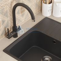 Смеситель для кухни Uperwood UPD-003-01, с каналом для фильтрованной воды, хром/уголь)