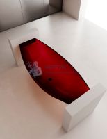 Ванна из полиэфирной смолы Abber 180x80 овальная красная AT9704Rubin