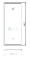 Душевая стенка Gemy 750x1900 профиль Хром A75