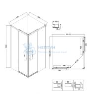 Душевой уголок Niagara Nova NG-6829-34BLACK 900x900x1950