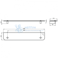 Стеклянная полочка 600 x 110 x 40 мм Ideal Standard N1394AA CONNECT N1394AA