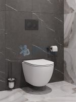 Унитаз подвесной BelBagno COMPATTO BB003CH-TOR/SC безободковый с сиденьем и смывом TORNADO