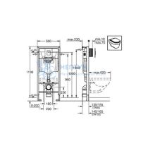 Инсталляция для подвесного унитаза Grohe Rapid SL в сборе с накладной панелью Skate Cosmopolitan 38772001