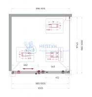 Душевой уголок BelBagno SOFT_CLOSE-2-A-1-100-C-GM