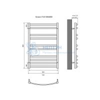 Полотенцесушитель водяной Aquatek (Акватек) Лугано П10 500х800 мм AQ DOC1080CH