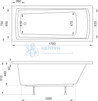 Акриловая ванна Ravak Domino 170x75 прямоугольная C631R00000