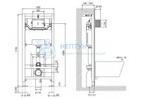 Инсталляция для унитаза BelBagno BB001-120 с белой кнопкой смыва BelBagno BB014-SR-BIANCO