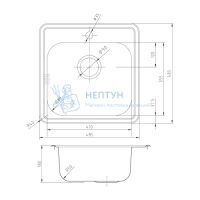 Мойка нержавеющая сталь, шелк, 485*485, Strit S, Iddis STR48S0i77