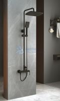 Душевая стойка со смесителем для верхнего и ручного душа черный ACQUA-DOCM-NERO
