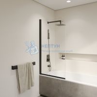 Шторка на ванну 80*150 RGW SC-109-B Чёрный/Прозрачное/6 мм (Easy)