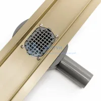 Душевой желоб с двухсторонней решеткой 70см Rea NEO&PURE PRO 700 Gold REA-G5600