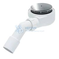 Сифон для душевого поддона АНИ пласт E551C 1 1/2" 60 мм с переходной трубой 45° 40/50 мм хром