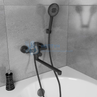 Смеситель для ванны с длинным поворотным изливом RUSH Melos SUS1101-51Black черный
