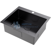 Прямоугольная одинарная мойка Omoikiri Akisame 59 Вороненая сталь 4973096