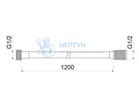 Шланг для душа 120 см нержавейка AQUATEK AQ2103CR