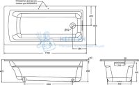Чугунная ванна Jacob Delafon Archer 170x80 прямоугольная E6D905-0