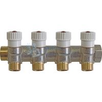 Коллектор распределительный 1", 4 отвода 1/2" плоское уплотнение Stout SMB 6852 011204