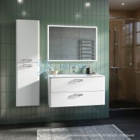 Тумба подвесная, белая, 100 см, Brick, Iddis BRI10W1i95. Подходит умывальник: 0101000i28