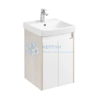 Тумба под раковину AQUATON Сканди Doors 45 белый глянец, дуб верона, 1A278701SDB20