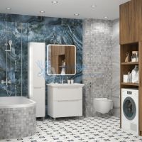 Тумба с умывальником Briz Альби 75 см Белая глянцевая 235 03-08075-14 00 БЕЛ