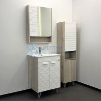 Шкаф-колонна Comforty Клеон-40 белый/дуб дымчатый 00-00003947CF