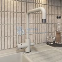 Смеситель для кухни Uperwood UPD-004-06, с каналом для фильтрованной воды, вороненая сталь/туман