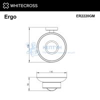 Мыльница подвесная Whitecross Ergo ER2220GM (оружейная сталь)