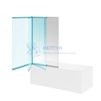 Шторка на ванну VETRO, раздвижная/распашная, 100х150, хром