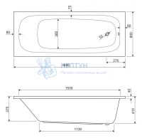 Акриловая ванна Cezares Eco 180x80 прямоугольная ECO-180-80-41-W37