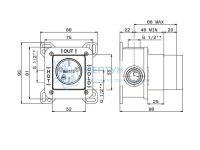 Универсальная внутренняя часть для механического смесителя на один поток для душа