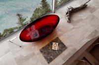 Ванна из полиэфирной смолы Abber 180x85 отдельностоящая овальная красная AT9702Rubin