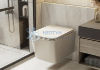 Унитаз Abber Rechteck AC1201MBE подвесной светло-бежевый матовый, безободковый