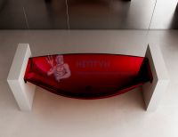 Ванна из полиэфирной смолы Abber 180x80 овальная красная AT9704Rubin