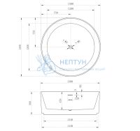 Акриловая ванна Abber 150x150 отдельностоящая круглая белая AB9442