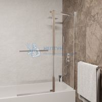 Шторка на ванну 110*150 RGW SC-03 Хром/Прозрачное/8 мм (Easy)