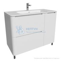 Тумба напольная, белая, 100 см, Edifice, Iddis EDI10WFi95. Подходит умывальник 0101000i28