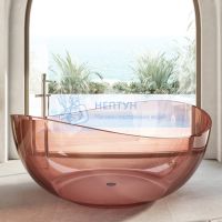 Ванна из полиэфирной смолы Abber 150x150 отдельностоящая круглая розовая AT9705Koralle