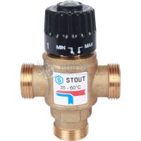 Термостатический смесительный клапан Stout для систем отопления и ГВС 3/4" резьба SVM-0120-166020