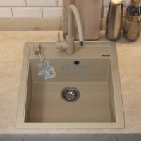 Кухонная мойка кварцевая Uperwood Quartz UPD-07-02, прямоугольная, бежевая