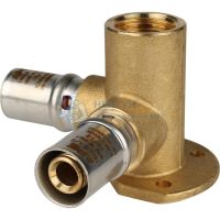 Тройник пресс настенный с креплением 16x1/2" Stout SFP-0015-001216