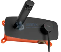 Смеситель для раковины срытого монтажа REA OVAL BLACK MAT + BOX REA-B8860