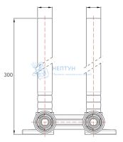 Пресс-угол двойной с медной трубой 15x16 Comisa