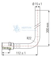 Пресс-угол для установки радиатора 18x15 с медной трубой Comisa