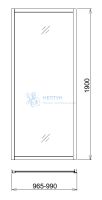 Душевая стенка Gemy 1000x1900 профиль Хром A100M
