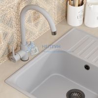Смеситель для кухни Uperwood UPD-003-06, с каналом для фильтрованной воды, вороненая сталь/туман