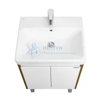 Тумба под раковину AQUATON Сканди Doors 55 белый глянец, дуб рустикальный, 1A278801SDZ90
